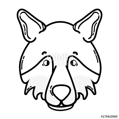 500x500 Line Cute Wolf Head Wild Animal Stock Image And Royalty Free