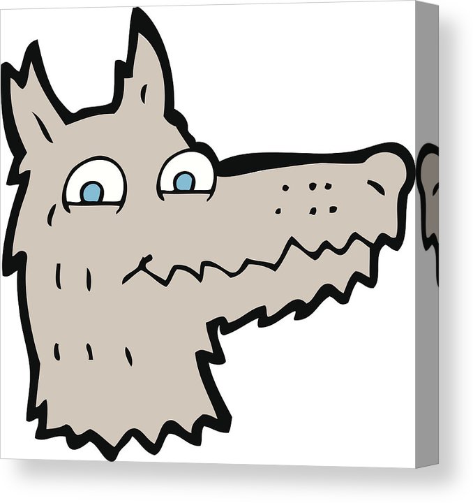678x720 Cartoon Wolf Head Canvas Print Canvas Art
