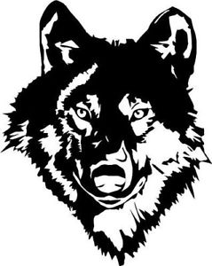 239x300 Large Wolf Head Tribal Vinyl Graphic Decal Car Bonnet Side