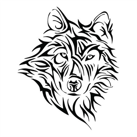 450x450 Wolf Head Tattoo Tribe Vector Royalty Free Vector Graphics