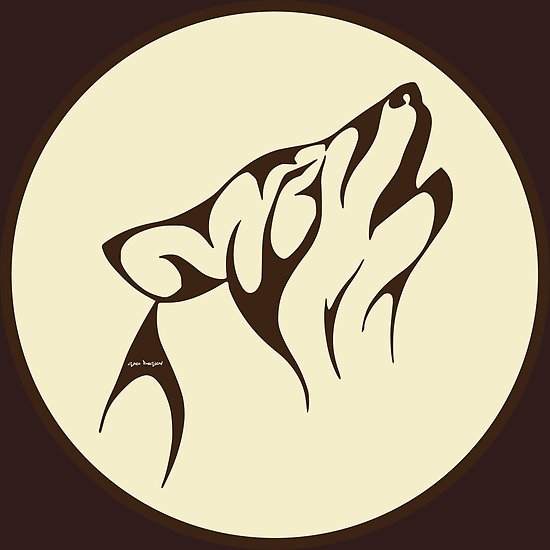 550x550 Howling Wolf Lovers Fool Moon Drawing Posters