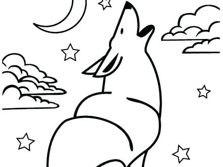 440x330 Wolf Howling Moon Coloring Pages