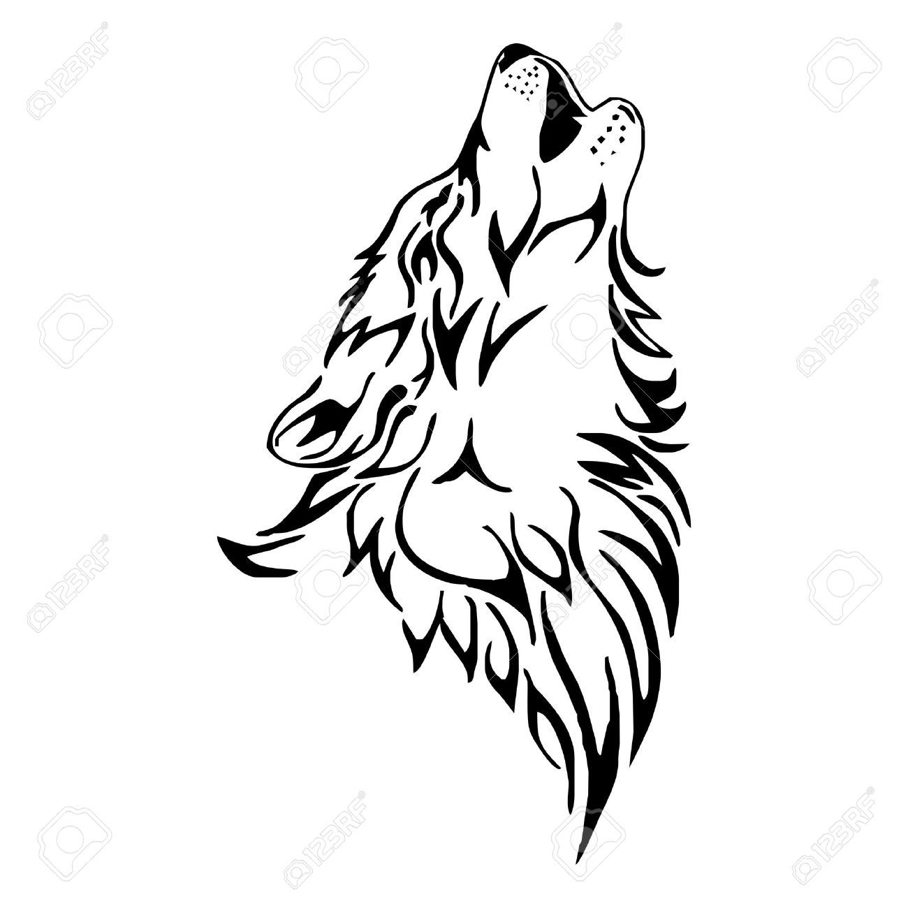 Wolf Howling Drawing
