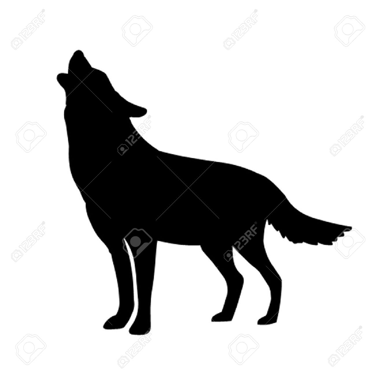 1300x1300 Simple Howling Wolf Silhouette