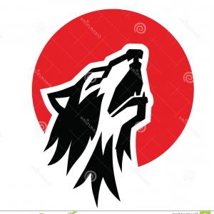300x300 Stock Illustration Wolf Howling Moon Forest Hand Drawn Vector