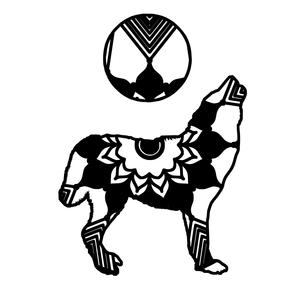 300x300 Wolf Howling At Moon Mandala Animal T Shirt Digital Clipart