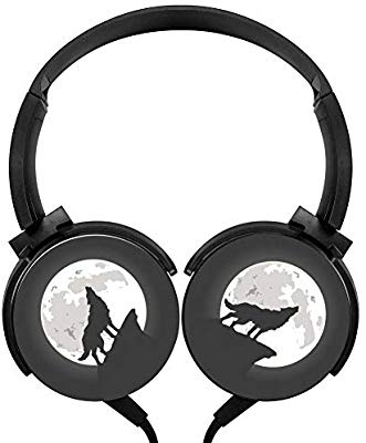 331x400 Wolf Howling The Moon Wired Headphones Stereo