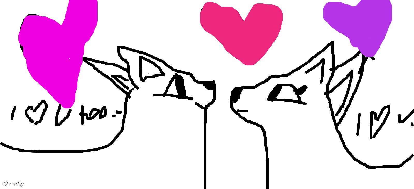 1600x731 I Love U Wolf Love An Animals Speedpaint Drawing