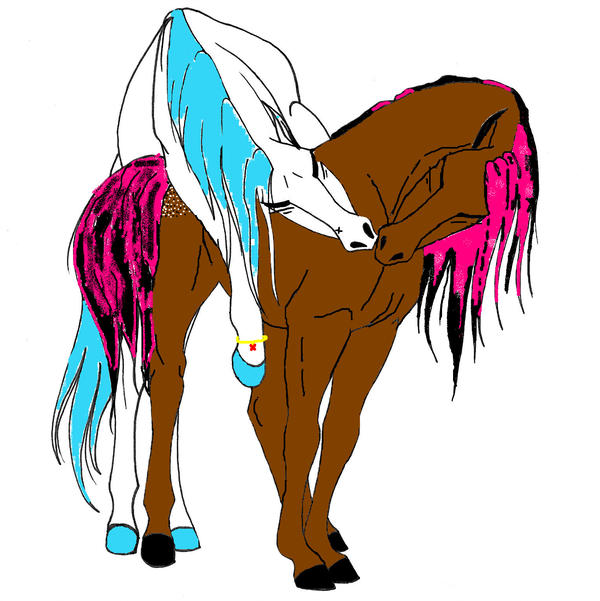 600x601 Mating Horses