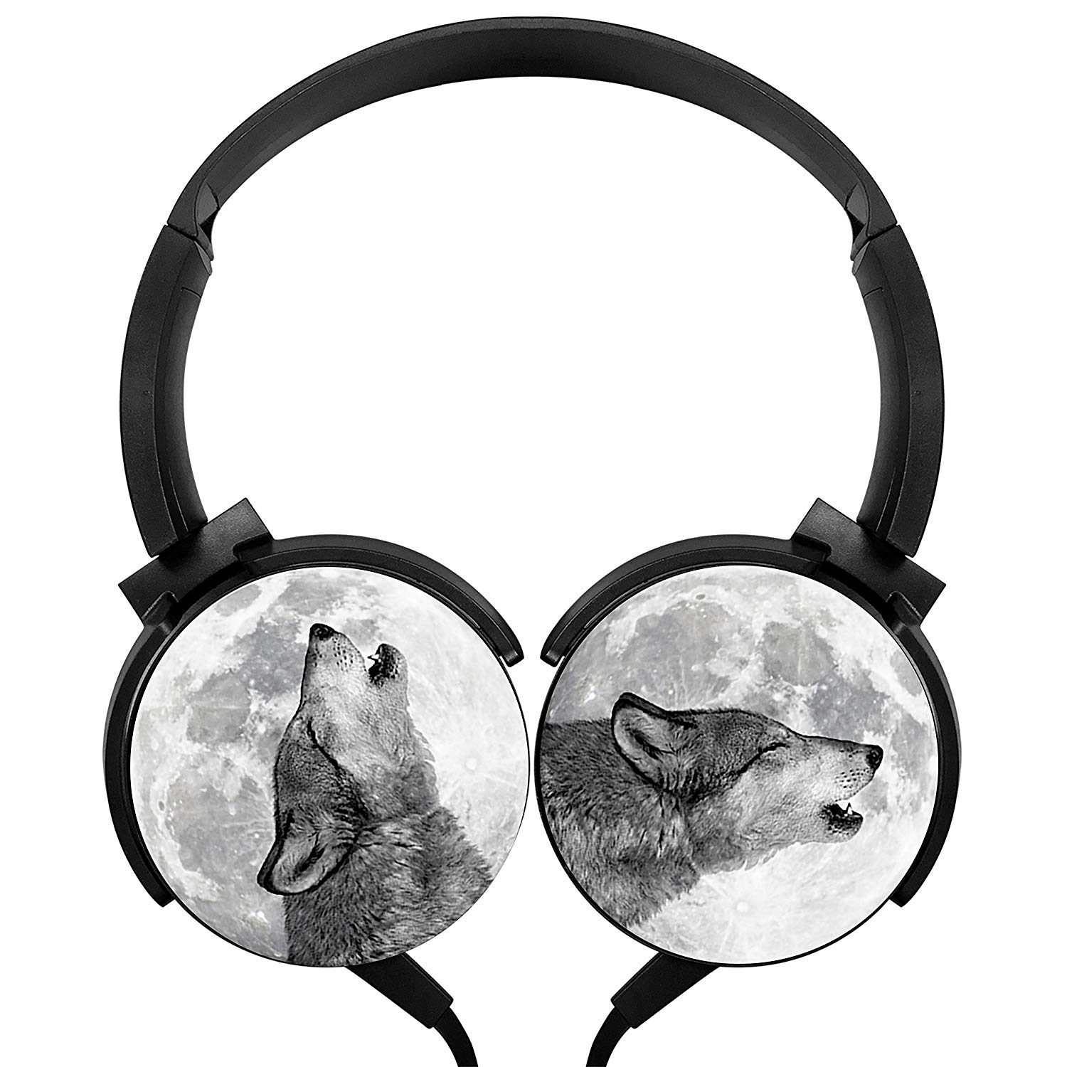 1500x1500 Wolf Moon Wired Headphones Customized Foldable Over