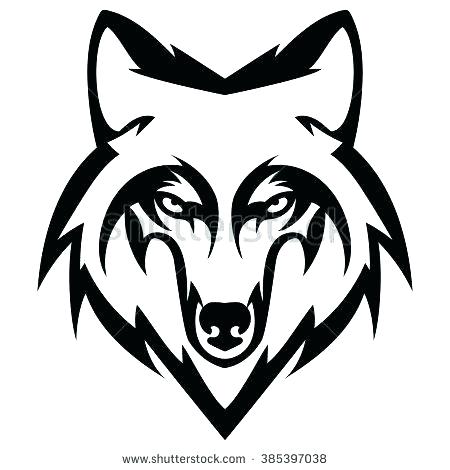 450x470 Wolf Face Outline