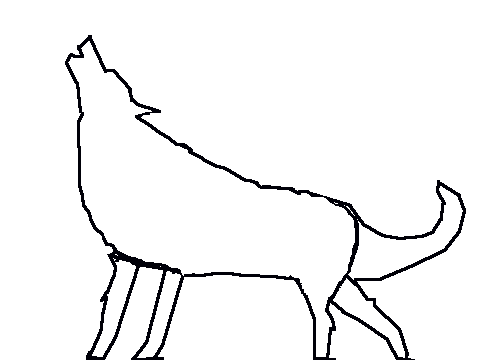480x360 Wolf Outline Drawing
