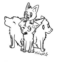 246x250 Wolf Pack Lineart