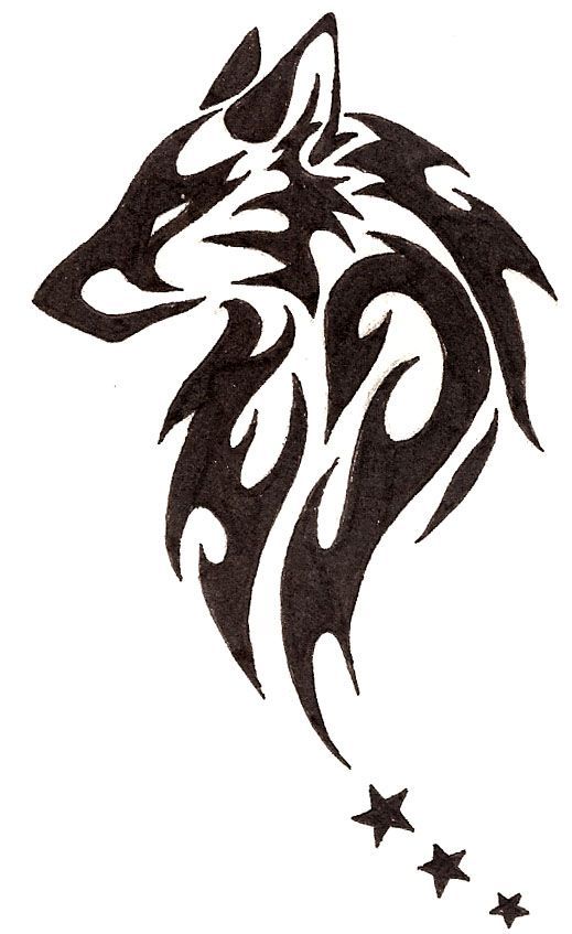 519x847 Tribal Wolf Paw Drawings