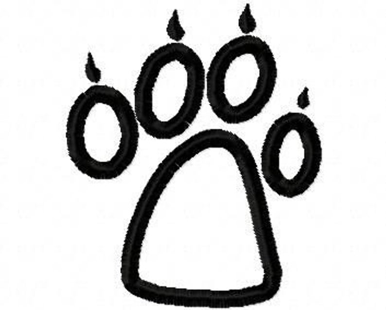 794x639 Wolf Paw Print Embroidery Machine Applique Design Etsy
