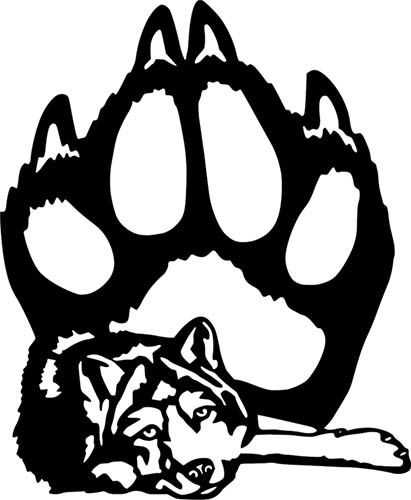 411x500 Wolf Paw Print Wall Car Laptop Window Die Cut Vinyl Sticker Decal