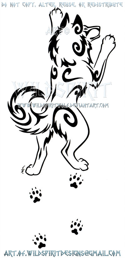 400x826 Wolf Paw Prints