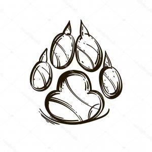 300x300 Wolf Paw Print Shape Vector Design Orangiausa