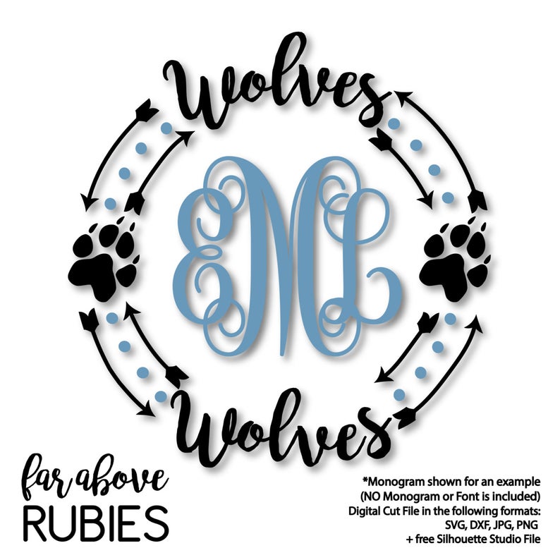 794x794 wolves paw print monogram wreath frame monogram not included etsy
