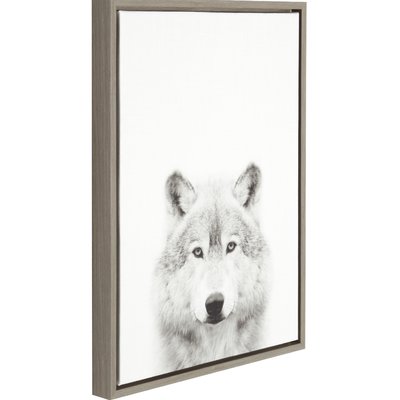 400x400 Wolf Portrait' Framed Photographic Print On Wrapped Canvas