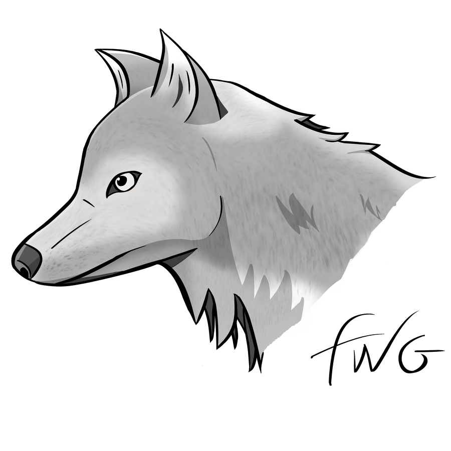 900x900 Wolf Portrait Black And White