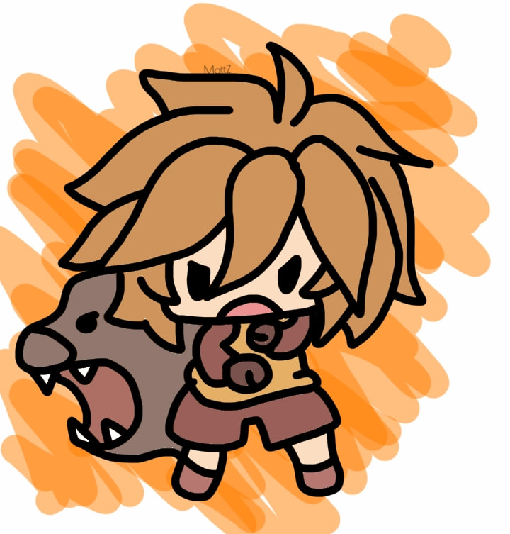 720x753 Orange Wolf Drawing