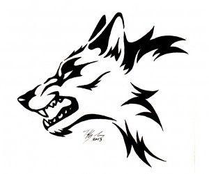 300x250 Tribal Wolf From Profile Wallpaper Wolf Word Wolf
