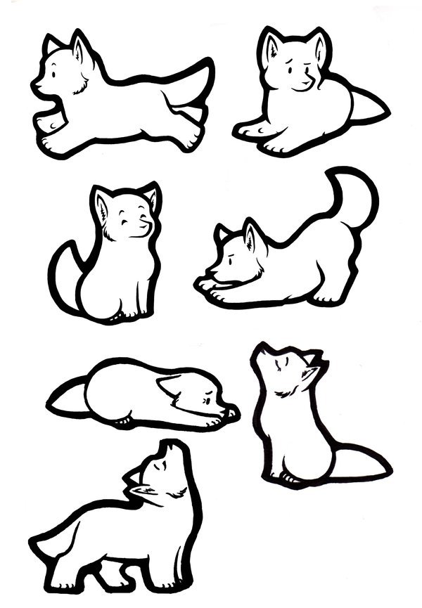 600x865 Running Wolf Pup Drawings