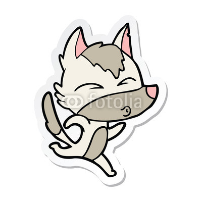 400x400 Sticker Of A Cartoon Wolf Running Buy Photos Ap Images