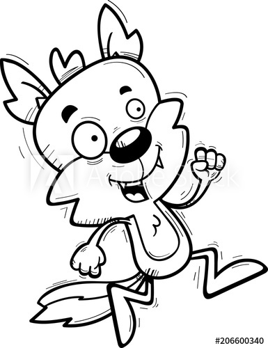385x500 Cartoon Male Wolf Running