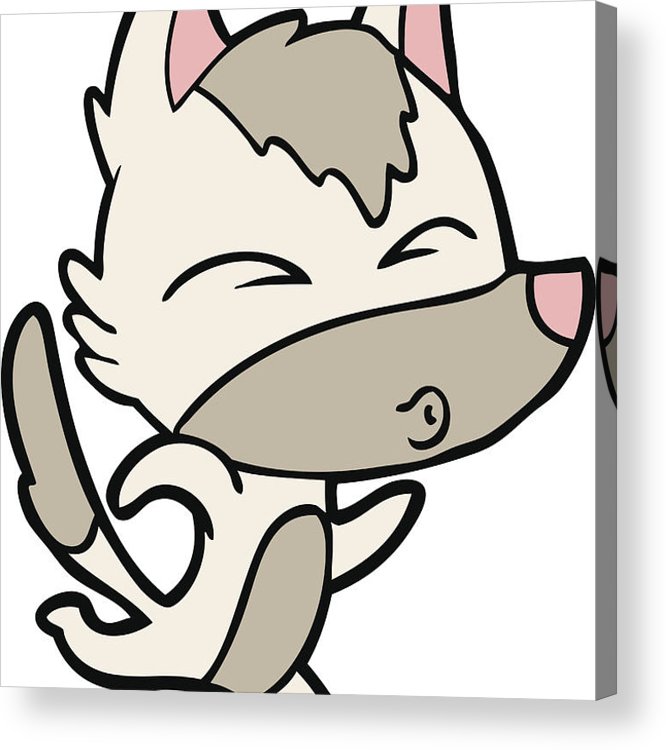 666x750 Cartoon Wolf Running Acrylic Print