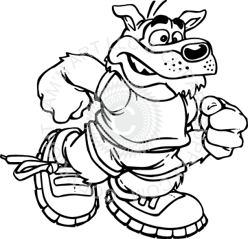 361x348 Cartoon Wolf Running