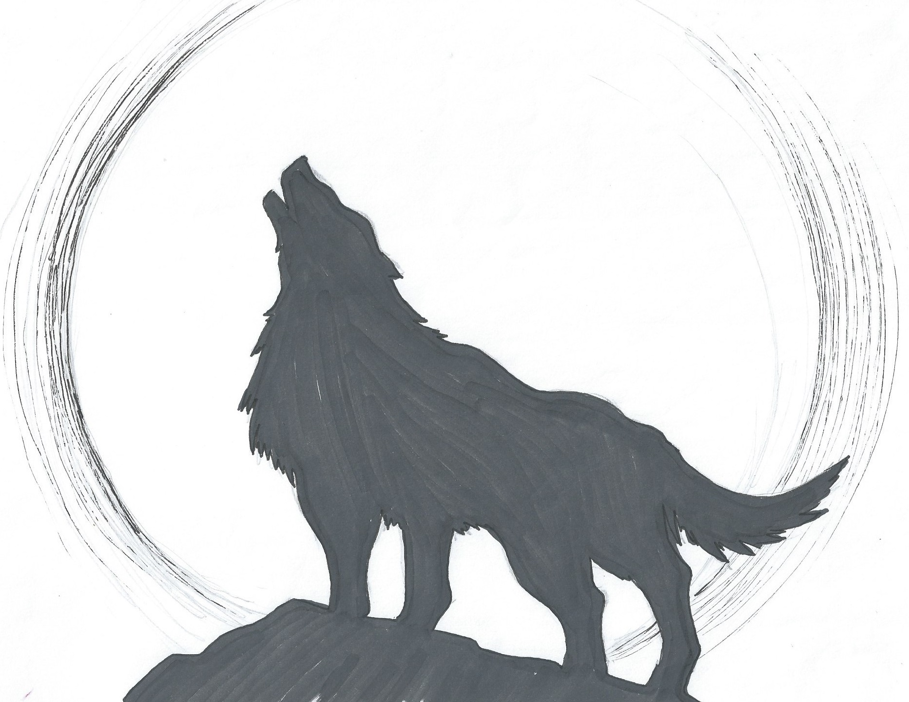 1865x1441 Howling Wolf Silhouette Elfe Creative