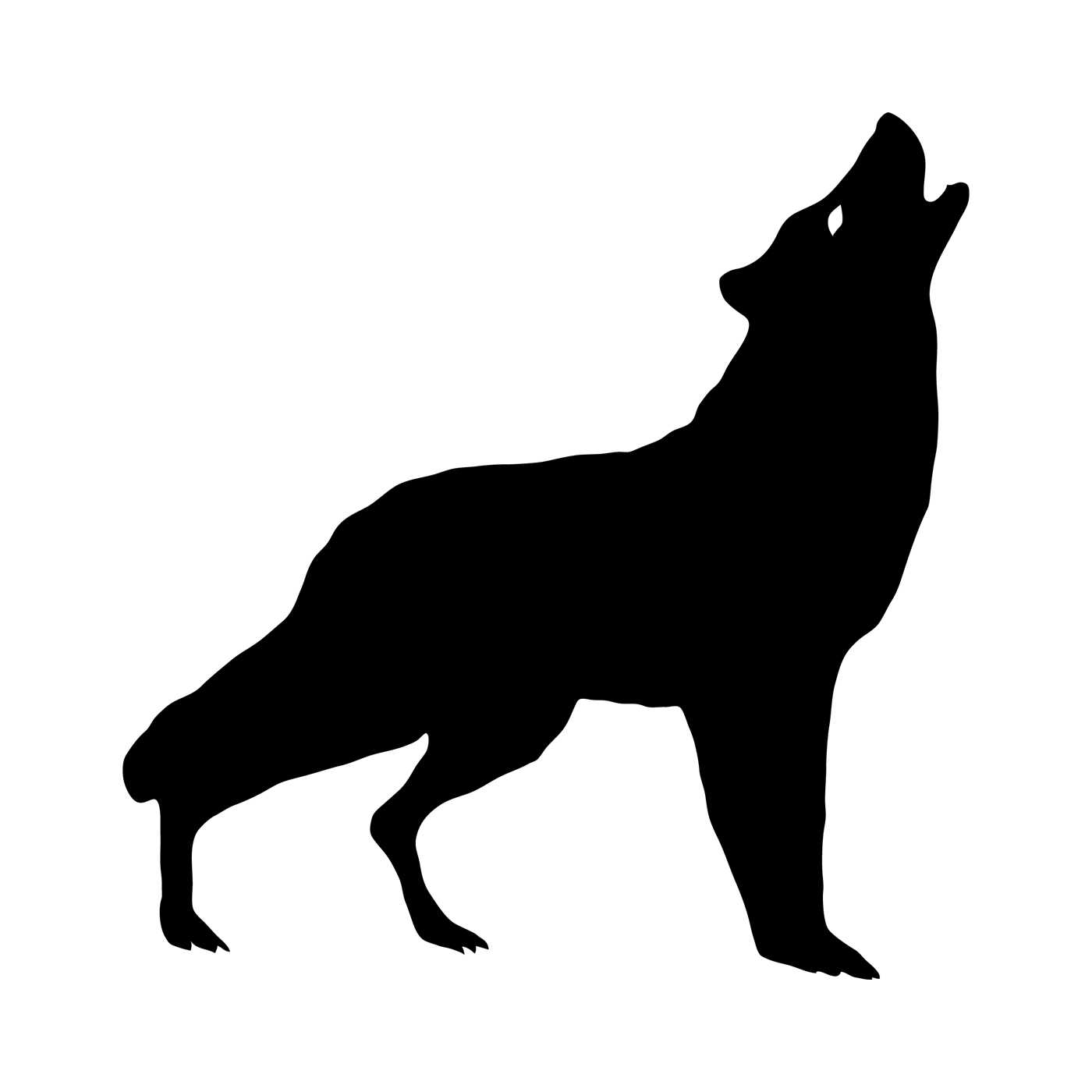 1400x1400 Collection Of 'howling Wolf Silhouette' Download More Than