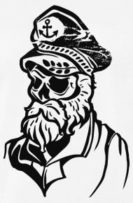 190x290 Sea Wolf Skull Tattoo Sailor Men's Premium T Shirt Spreadshirt