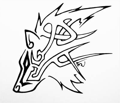 400x343 Celtic Tribal Wolf