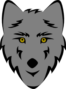 222x297 Simple Stylized Wolf Head Clip Art
