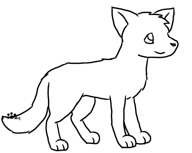 651x520 Standing Wolf Lineart