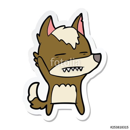 500x500 Cartoon Wolf Waving Showing Teeth Stock Image And Royalty Free