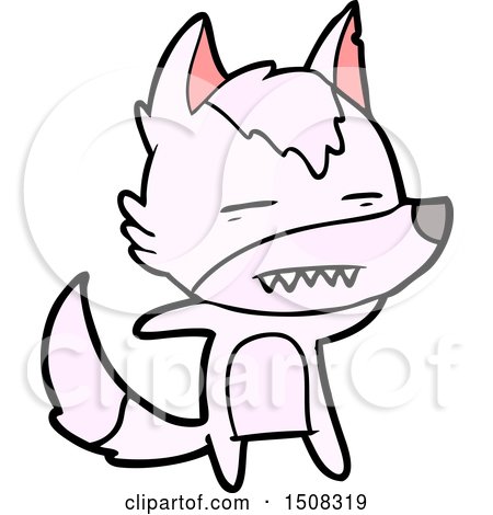450x470 Cartoon Wolf Showing Teeth