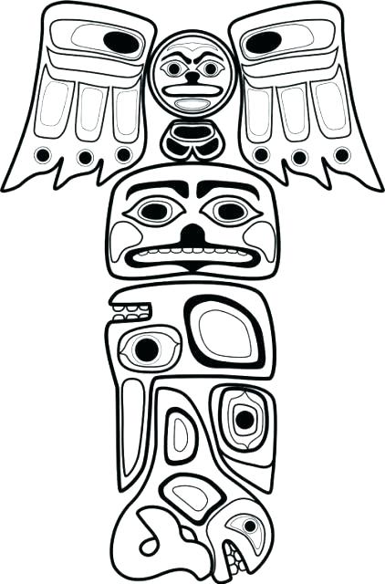 422x640 Totem Pole Coloring Pages Printable Faces Alaska