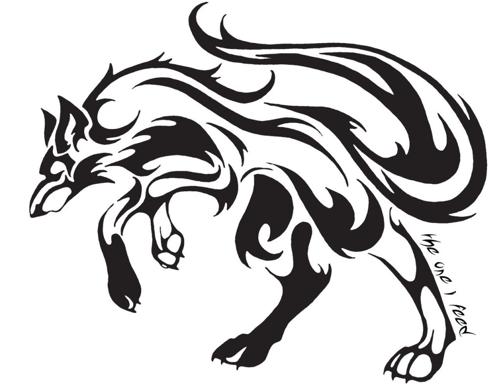 1024x791 Wolf Totem Pole Drawing Simple