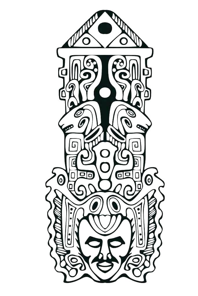 684x1024 Totem Pole Symbols Coloring Sheets
