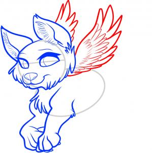 299x302 How To Draw A Flying Wolf, Flying Wolf, Step