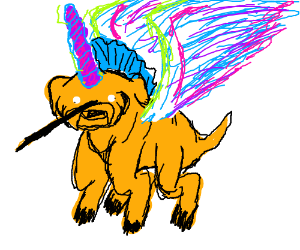 300x250 Wolf With A Unicorn Horn And Wings