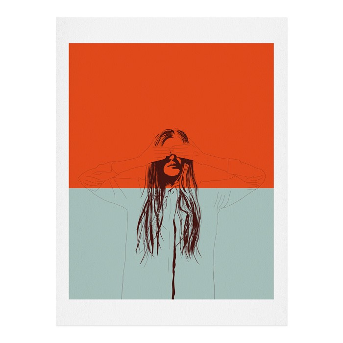 700x700 The Red Wolf Woman Color X Art Print