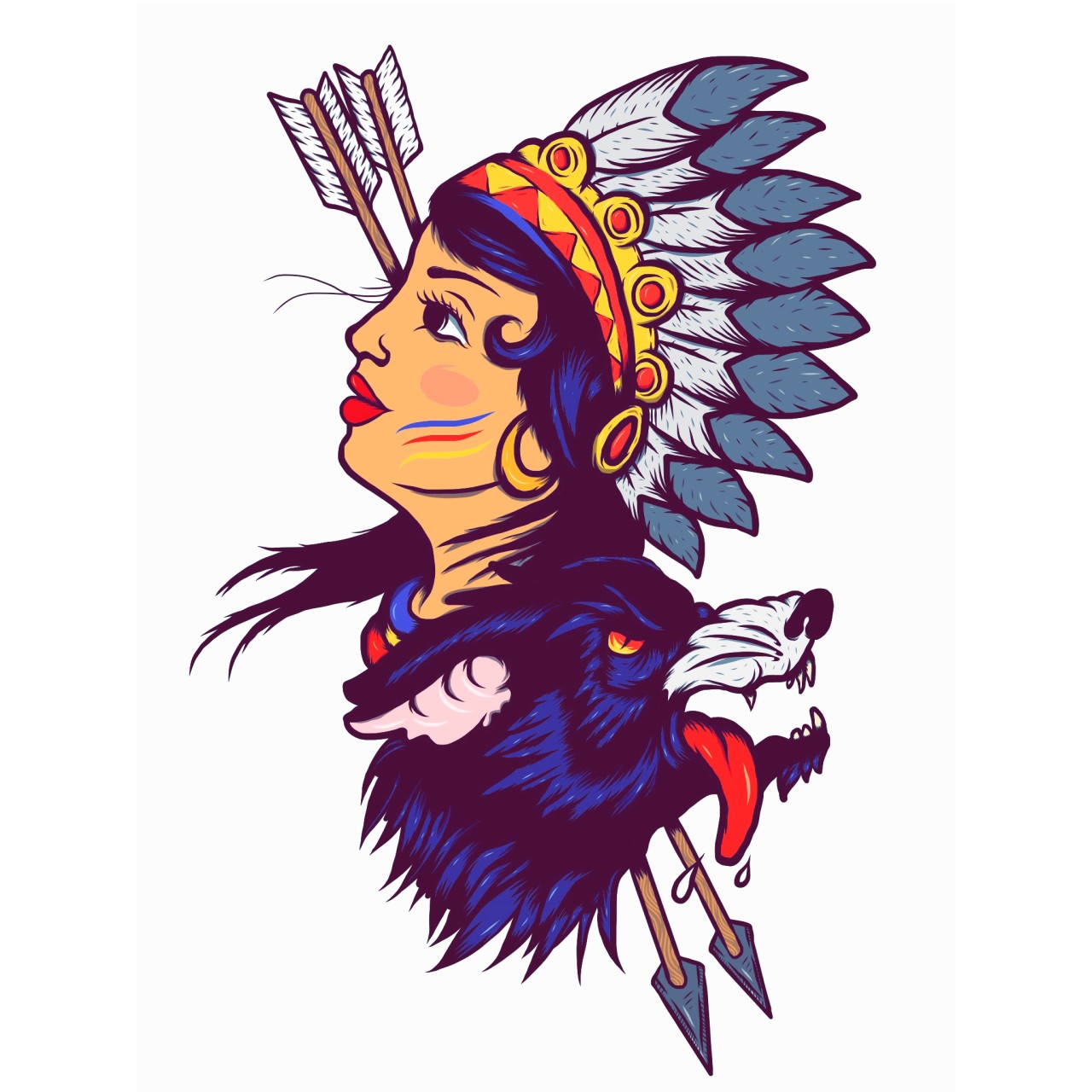 1280x1280 Woman Wolf