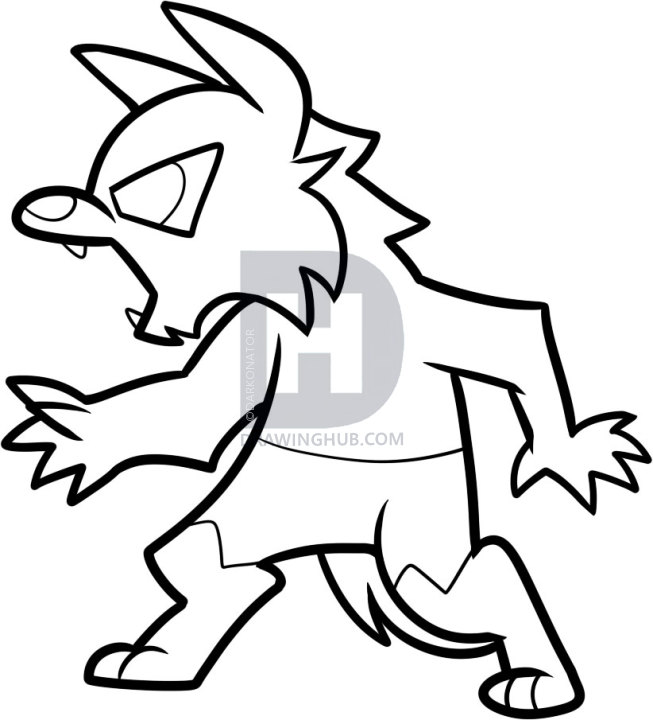 653x720 How To Draw A Werewolf For Kids, Step