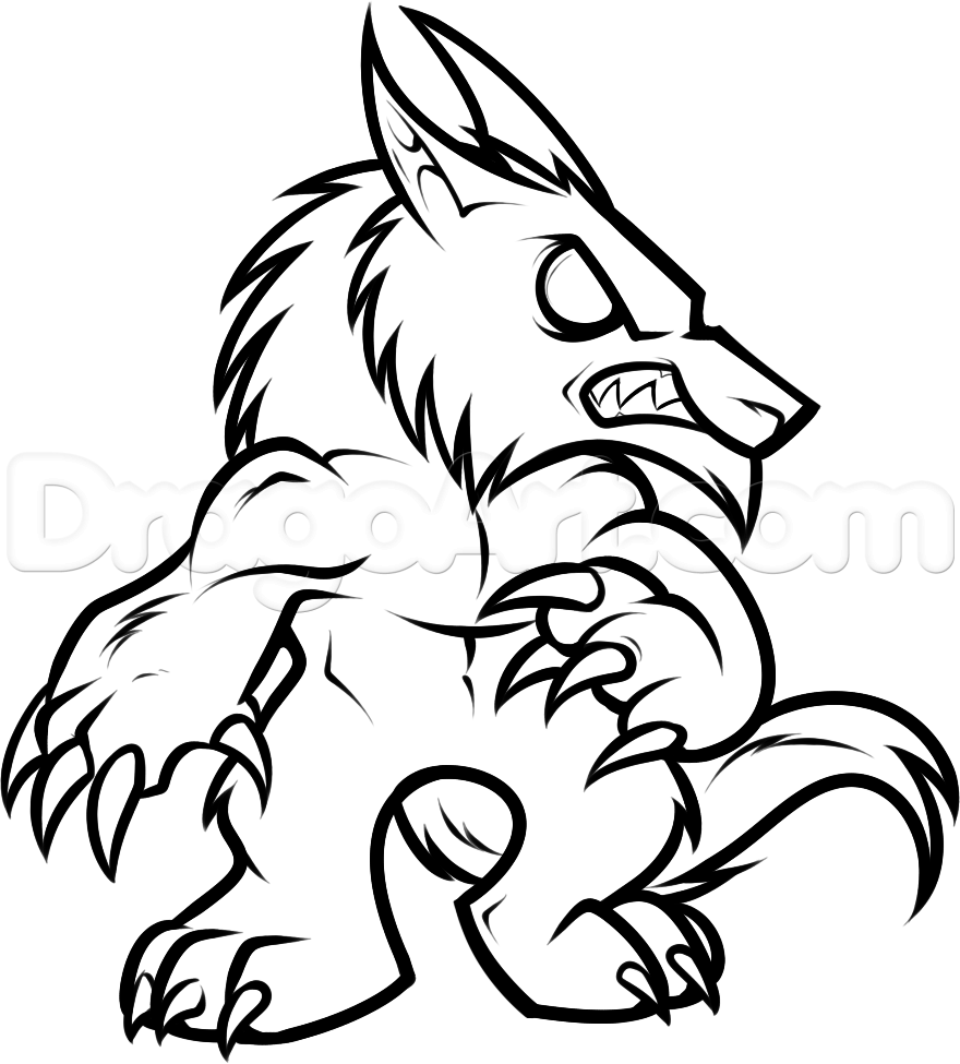880x975 How To Draw A Chibi Werewolf, Step