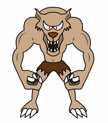 350x400 How To Draw A Werewolf In Kids Drawing Drawings, Cartoon